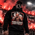 Черен суичър HOOLIGANS STREET FIGHTER с щампа отпред