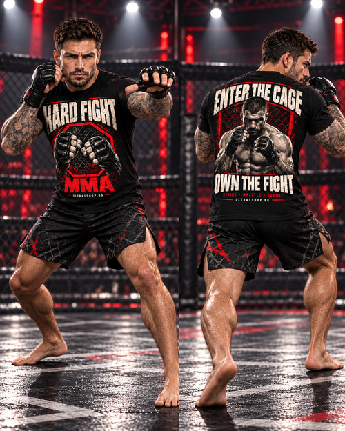 HARD FIGHT MMA – изглед отпред и отзад върху модел